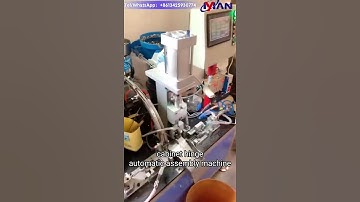 Automatic assembly machine for kitchen cabinet hinge, triangle part and spring arm assembly