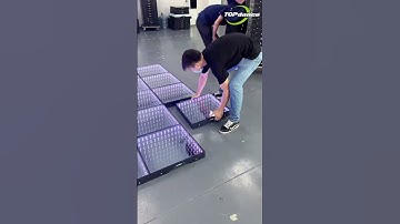 Technician is testing the #leddancefloor #djfloor #ledfloor #led