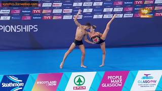 Berta Ferreras/Pau Ribes (ESP) Duet Mixed Free Final Glasgow European Championships 2018