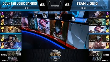 CLG vs TL Highlights Game 1 NA LCS Summer 2017 Counter Logic Gaming vs Team Liquid W1D2