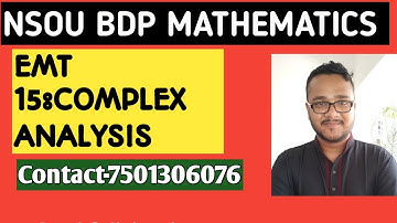 EMT 15 Complex Analysis class 1/ NSOU BDP 3rd year/Netaji Subhash Open University/Math Series