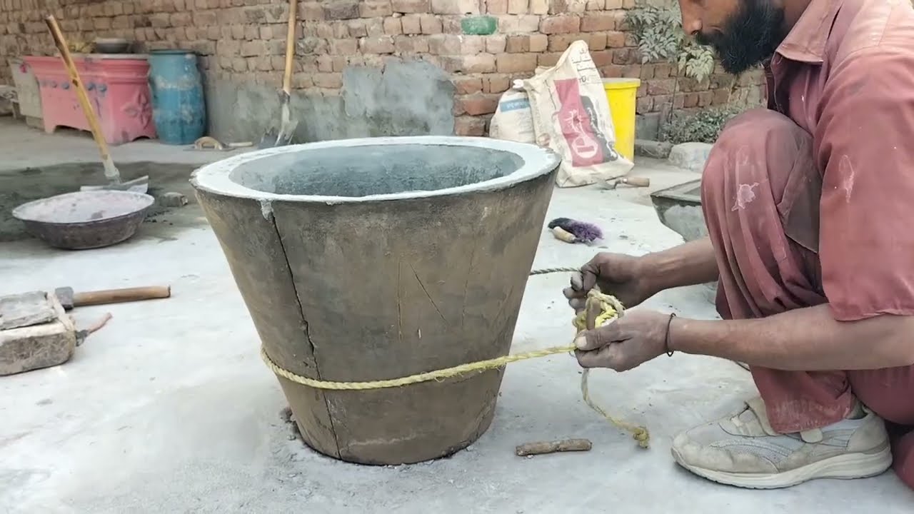 Creative Idea of Making Flower pot By Young Man How to Make cement