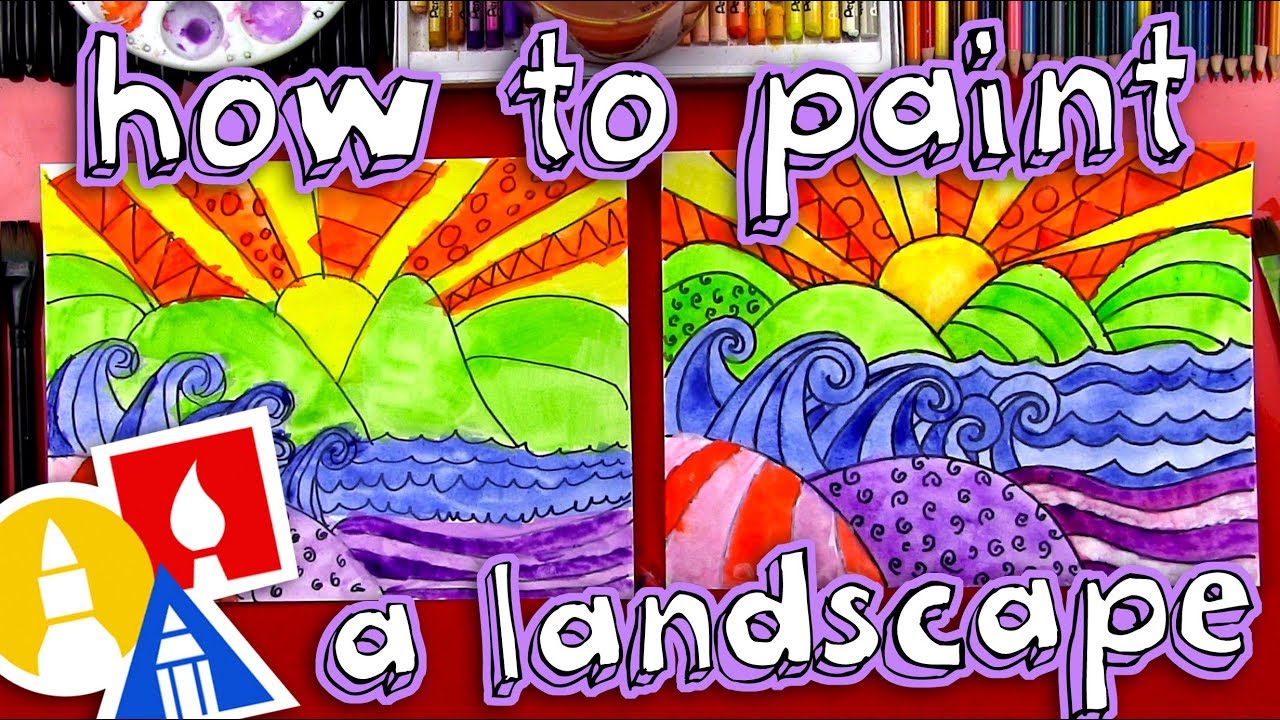 How To Paint A Beautiful Landscape (for kids) YouTube