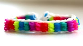 РАДУЖНЫЙ БРАСЛЕТ из резинок Raibow loom. Как плести браслет из резинок. Rainbow loom bracelet