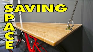 How To Build Yourself Space  Saving, Foldable Desk, Hanging On Bicycle Chains. Full Video Tutorial.