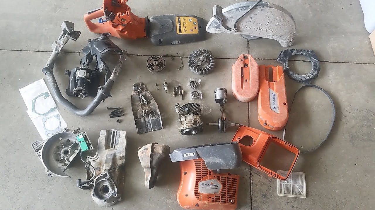 Husqvarna k760 K770 K970 K1270 bottom rebuild. Bearing seized and couldn't pull the pull cord