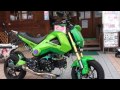 拘りの緑　OVER RACINGエキゾーストサウンドを聞け　Gクラフトグロムカスタム　Gcraft GROM MSX125　HONDA GROM MSX　ホンダ・グロム