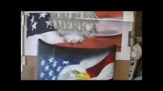 Airbrush Eagle And Flag