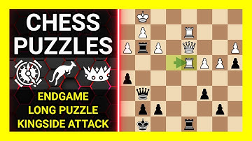Chess Puzzles to Practice. Themes: Endgame, Long puzzle, Kingside attack. Learn Chess