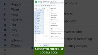 Quick Alphabetized A-Z sorted Checkbox List in Google Docs