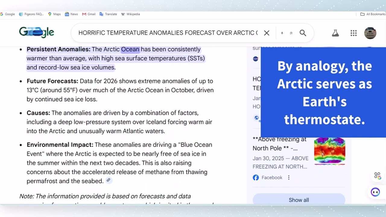 Horrific temperature anomalies forecast over Arctic Ocean