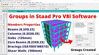 Groups in Staad pro software | material properties | civil engineering | online course | building |
