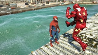 GTA 5 SPIDERMAN vs IRON MAN | Water Ragdolls Fails/Jumps vol.4 (Euphoria Physics Funny Moments)