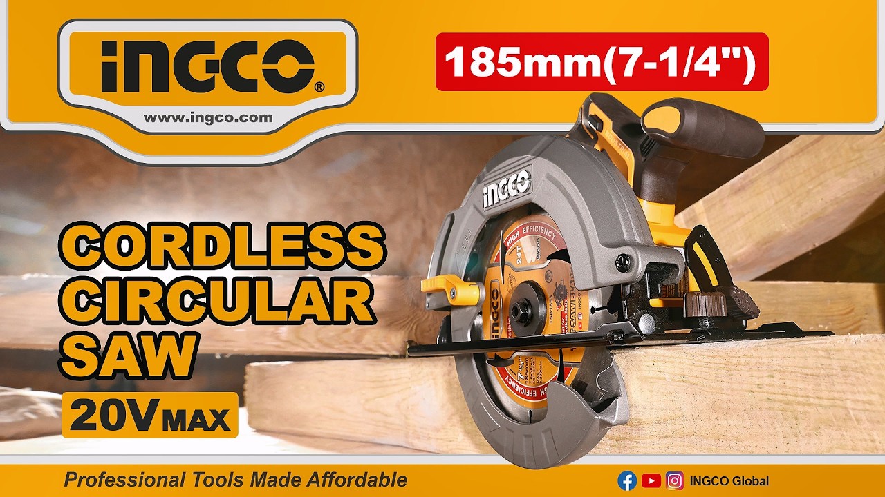 @ ページ　SCLO-243/CW 20V Cordless Circular Saw 185mm (7-1/4”) INGCO CSLI18513 - YouTube