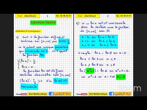 05- Cours Logarithme Népérien Bac Math/ Science / Technique / Info / Eco