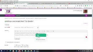 Creating a Googlemeet link in Moodle