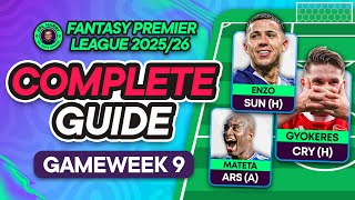 FPL GW9 COMPLETE GUIDE ⁉️ Gabriel a Doubt 🚨 | Fantasy Premier League Tips 2025/26