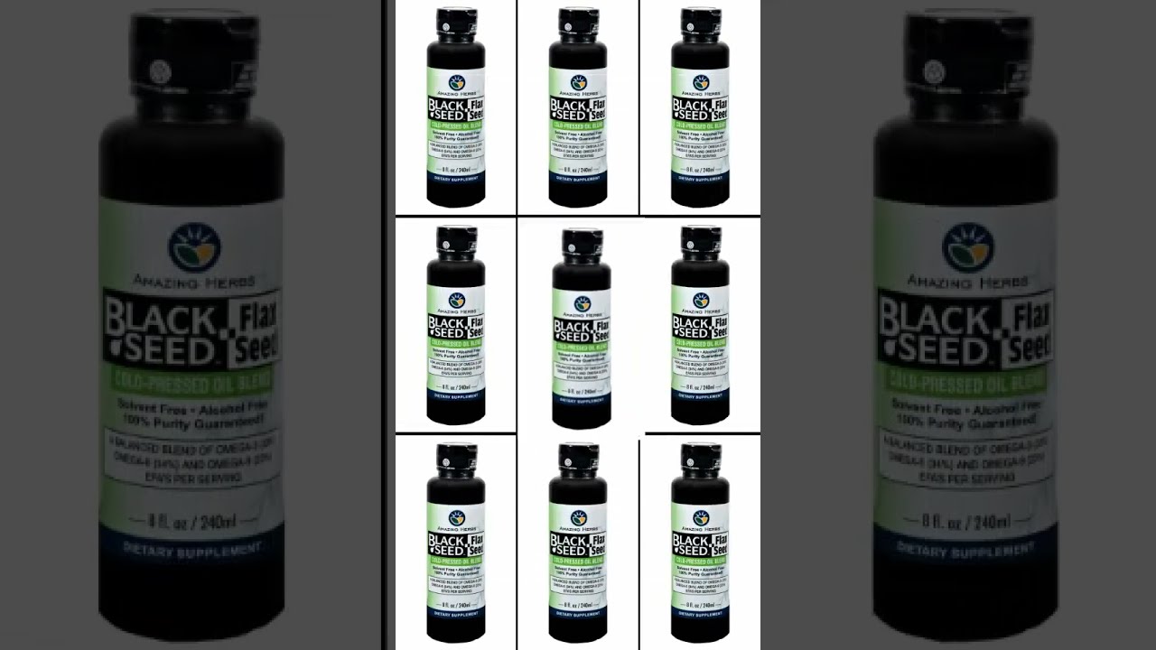 Amazing Herbs Black Seed Oil Blend Flax 8 Oz