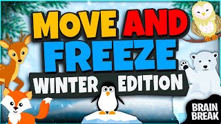 Move and Freeze  Winter Edition | Winter Brain Break | Freeze Dance Games For Kids | GoNoodle