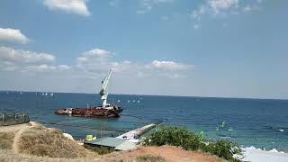 Затонувший танкер на Одесском пляже&quot;Дельфин&quot; 22 августа 2020 г.