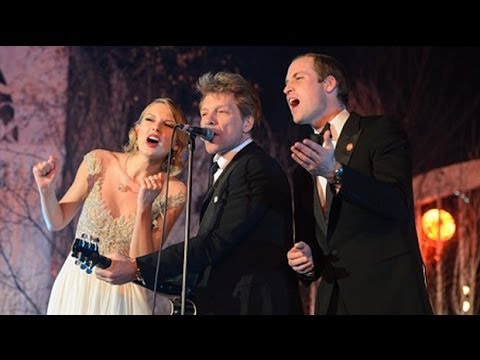 Prince William sings with Jon Bon Jovi and Taylor Swift