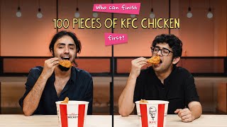 Who Can Finish 100 Pieces Of KFC Chicken First? | Ok Tested