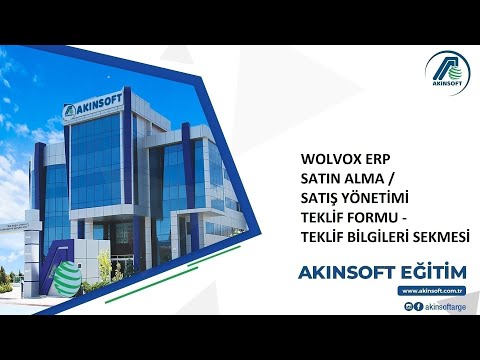 WOLVOX ERP Satın Alma / Satış Yönetimi - Teklif Formu - Teklif Bilgileri