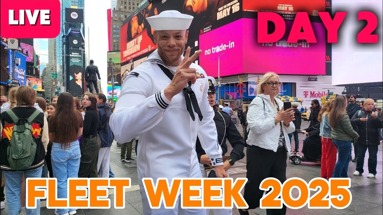 Day 2 FLEET WEEK Thursday May 22, 2025, LIVE! New York City Rainy Cold Manhattan