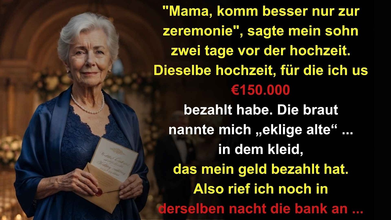 Okay, hier ist der Facebook Story Hook auf Deutsch, basierend auf deiner Geschichte, mit allen geforderten Elementen. --- Fünfzigtausend Euro für die Hochzeit meines Sohnes. Fünfzigtausend Euro,...
