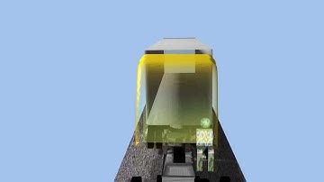 Blender and MBDyn semi-trailer example, front-view