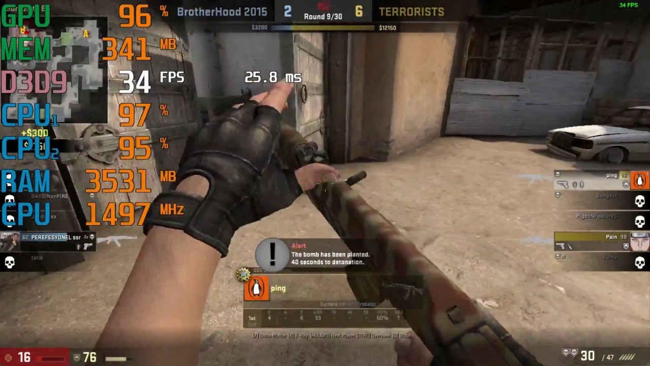 Celeron 1007U \ CS:GO @ 1280x720 low settings - YouTube