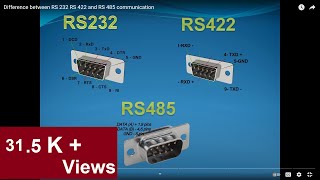 Difference between RS 232  RS 422 and RS 485 communication