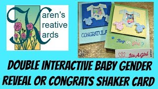 Double Interactive Baby Gender Reveal or Congrats Shaker Card