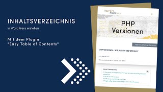 Inhaltsverzeichnis in Wordpress mit dem Plugin \