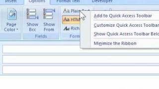 How to add a new command to the Quick Access Toolbar in Outlook