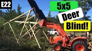 DIY Elevated 5x5 Deer Blind | Fake Deer Licking Branches | Black Bears in Food Plot | E22