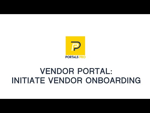 Vendor Portal Initiate Vendor Onboarding