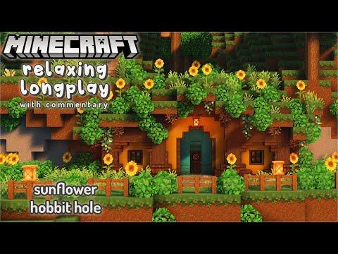 Building a Sunflower Hobbit Hole 🌻 Minecraft Relaxing Longplay with Commentary 🦋