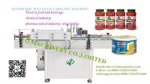Round can tin paper label pasting machine price wet glue label applicator testing video for Alonso