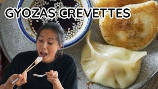 Gyozas Aux Crevettes - Bien Grillés Moelleux Art Du Pliage Etape Par Etape Sauce À Raviolis