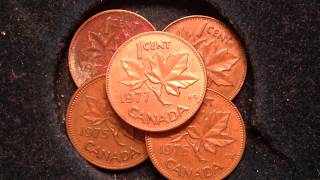 1970s Canadian One Cent Coins