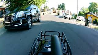 Aosom Foldable Bike Cargo Trailer Cart with Hitch, 80lbs Capacity, 16in Wheels.  First test ride!