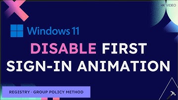 Disable First Sign-in Animation in Windows 11