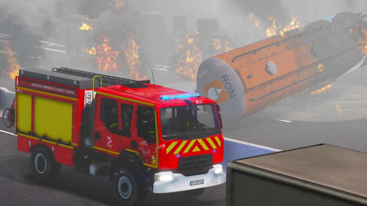 [GTA5] UN CAMION DE GASOIL EXPLOSE APRES UN ACCIDENT | SDIS-77