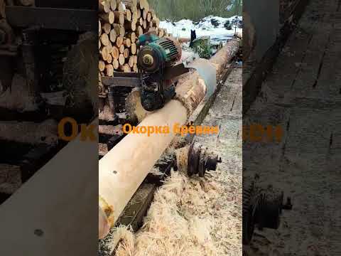 Окорка брёвен