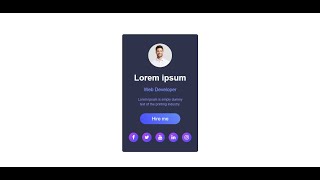 Profile Card Design with Animation Using html and css and velocity js screenshot 1