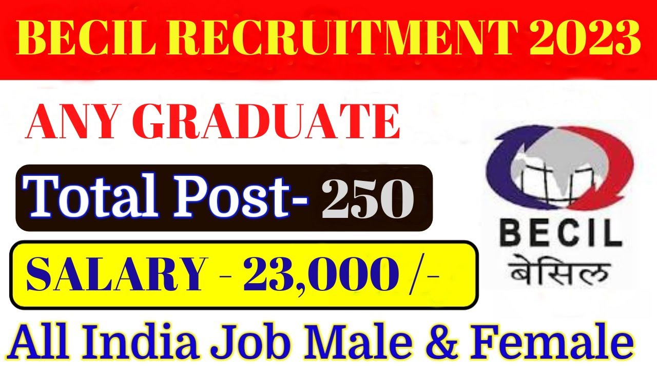 BECIL RECRUITMENT 2023 | BECIL RECRUITMENT FOR FIELD ASSISTANT 2023 | NEW JOB ALERT 2023 |