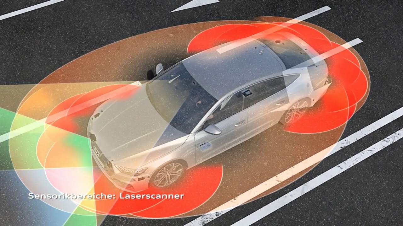 Audi A7 Sportback Animation Kreuzungs  und Abbiegeassistent