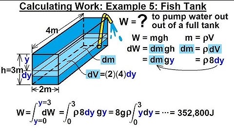 Calculus 2: Applications - Calculating Work (6 of 16) Calculating Work Example 5: Fish Tank
