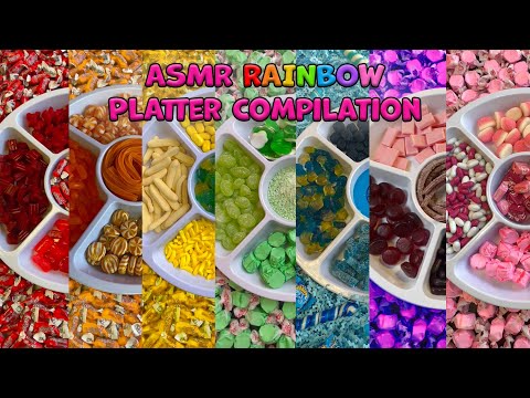 Asmr Rainbow Satisfying Compilation Red, Yellow, Green, Blue, Purple | Candy Funhouse